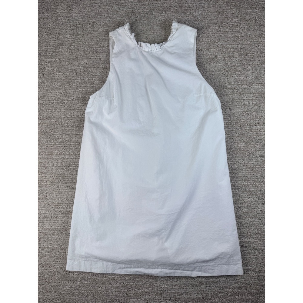 Zara Trafaluc White Cotton Ruffle Neck V-Back Sleeveless Romper Dress Size M